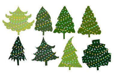 Hobiler, kartlar, posterler, kartpostallar, dergiler, çıkartmalar, çocuklar ve dükkanlar için Noel ağaçları.