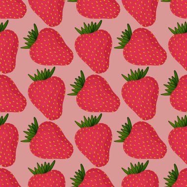 Kumaşlar, tekstil ve ambalajlar, hediyeler, kartlar ve çarşaflar için meyvesiz çilek deseni