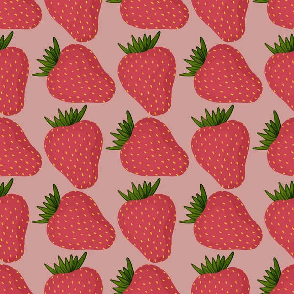 Fruit seamless strawberry pattern for fabrics and textiles and packaging and gifts and cards and linens — Fotografia de Stock