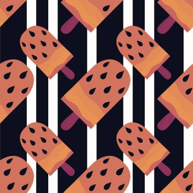 Kumaşlar, ambalajlar, hediyeler, kartlar, çarşaflar ve çocuklar için kusursuz karpuzlu dondurma kalıbı.