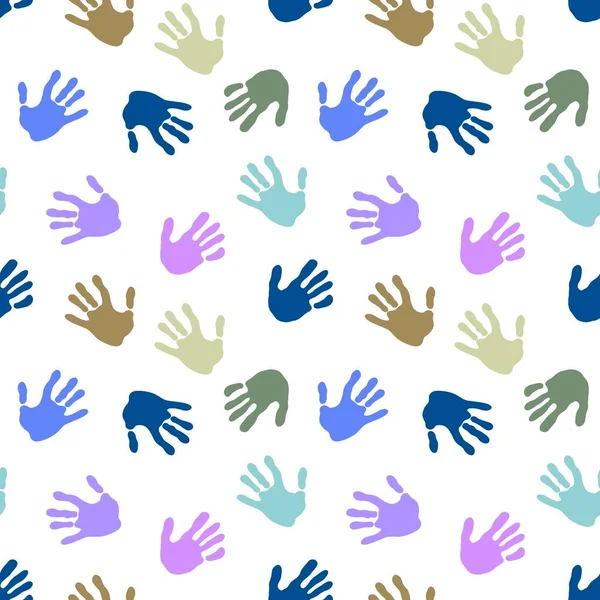 섬유, 포장, 선물, 카드, 린네, 아이들, 포장지를 위한 무미 한 색깔의 손 프린트 패턴 — 스톡 사진