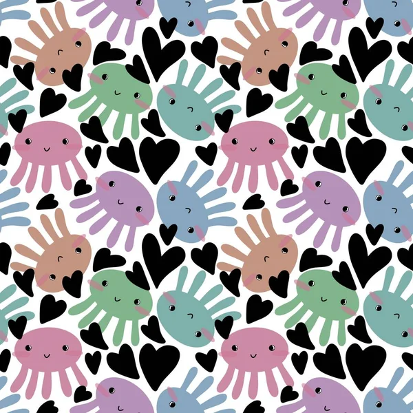 Kids seamless octopus pattern for fabrics and textiles and packaging and linens and gifts and cards and hobbies