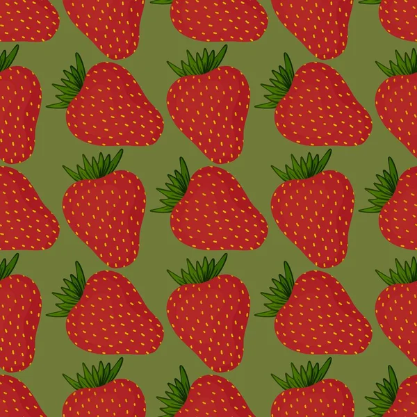 Fruchtnahtloses Erdbeermuster für Stoffe und Textilien und Verpackungen sowie Geschenke und Karten und Bettwäsche — Stockfoto