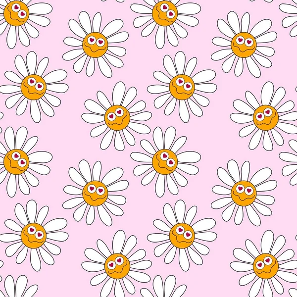 Простой бесшовный цветочный узор с цветами для детей, открытками, постельным бельем и оберточной бумагой — стоковое фото