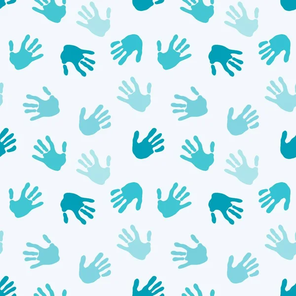 Seamless coloured handprint pattern for fabrics and packaging and gifts and cards and linens and kids and wrapping paper — Stock Photo, Image