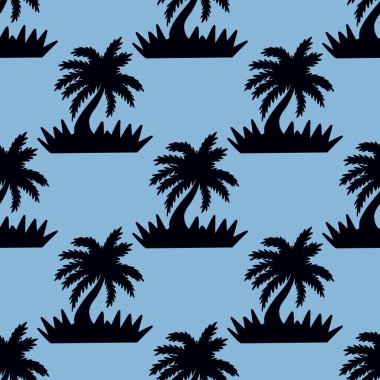 Kumaşlar, ambalajlar, hediyeler, kartlar, çarşaflar, çocuklar ve hobiler için kusursuz palmiye ağaçları deseni.