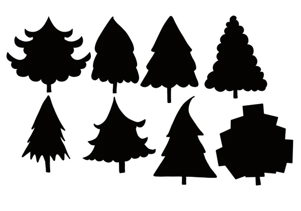 Set met kerstbomen voor hobby 's en kaarten en posters en ansichtkaarten en tijdschriften en stickers en kinderen en winkels — Stockfoto