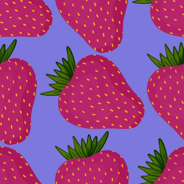Fruit seamless strawberry pattern for fabrics and textiles and packaging and gifts and cards and linens — Stockfoto