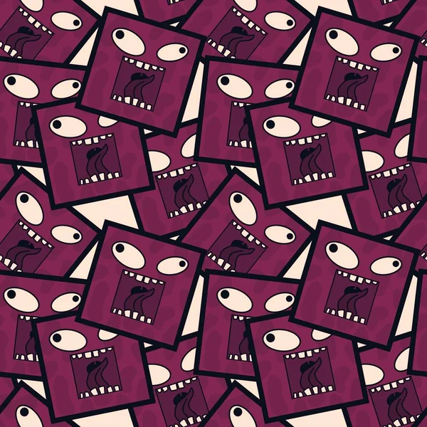 Kids seamless cute monster alien pattern for fabrics and packaging and gifts and cards and linens and wrapping paper — Stock Photo, Image