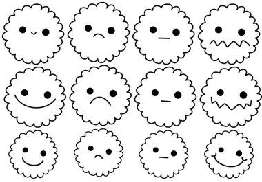 Çıkartmalar, çocuklar, mutfak, çocuklar, kartlar, dükkanlar, ambalaj kağıtları ve ambalajlar için çizgi film kurabiyeleri.