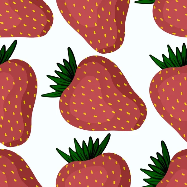 Fruit seamless strawberry pattern for fabrics and textiles and packaging and gifts and cards and linens — Stock Photo, Image