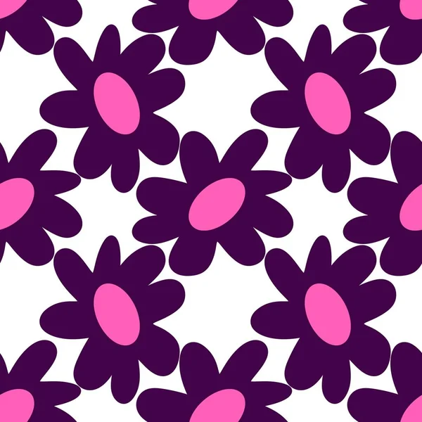 Simple floral seamless pattern with flowers for fabrics and cards and linens and kids and wrapping paper — Stock Photo, Image