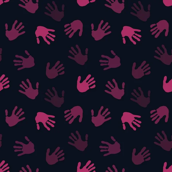 Seamless coloured handprint pattern for fabrics and packaging and gifts and cards and linens and kids and wrapping paper — Stock Photo, Image