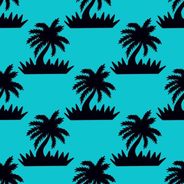 Kumaşlar, ambalajlar, hediyeler, kartlar, çarşaflar, çocuklar ve hobiler için kusursuz palmiye ağaçları deseni.