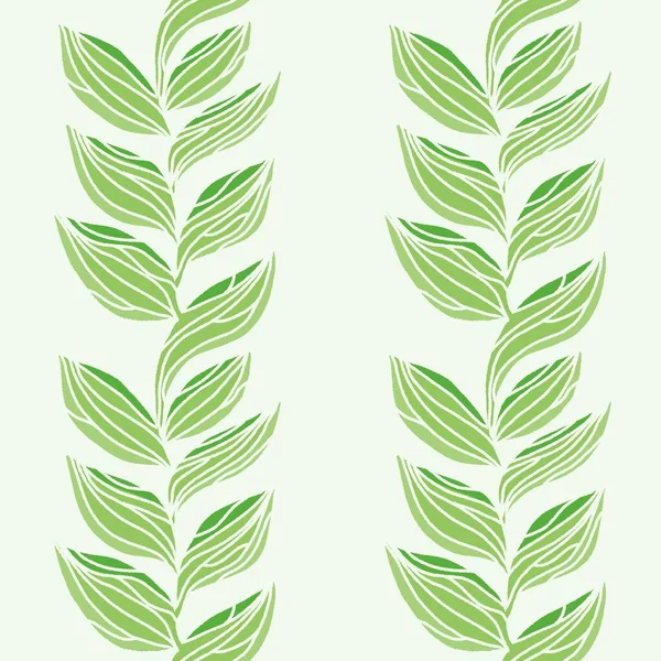 섬유, 직물 , 카 아드 , 린네르 및 종이를 싸기 위한 가시없는 잎 과 가지 무늬 — 스톡 사진