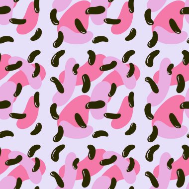 Kumaşlar, ambalajlar, hediyeler, kartlar, çarşaflar ve çocuklar için soyut dikişsiz fasulye deseni