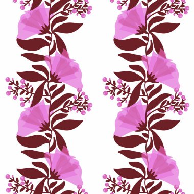 Kumaşlar, tekstil ve ambalajlar, hediyeler, kartlar, çarşaflar ve çocuklar için çiçeksiz çiçek deseni.