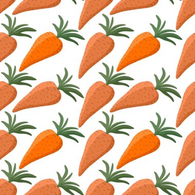 Kumaşlar, tekstil, ambalajlar, hediyeler, kartlar, çarşaflar, çocuklar ve mutfak için kusursuz havuç deseni.