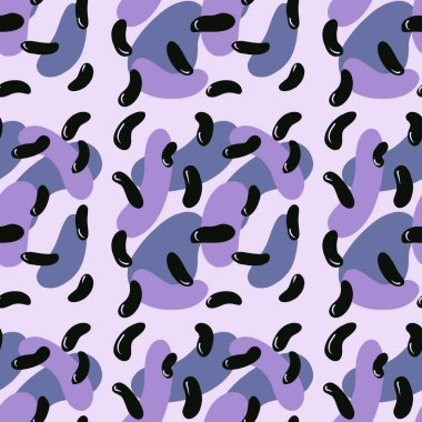 Kumaşlar, ambalajlar, hediyeler, kartlar, çarşaflar ve çocuklar için soyut dikişsiz fasulye deseni