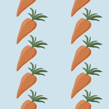 Kumaşlar, tekstil, ambalajlar, hediyeler, kartlar, çarşaflar, çocuklar ve mutfak için kusursuz havuç deseni.