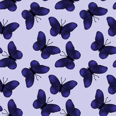 Kumaşlar, tekstil ve ambalajlar, çarşaflar, hediyeler ve kartlar için kusursuz kelebek deseni