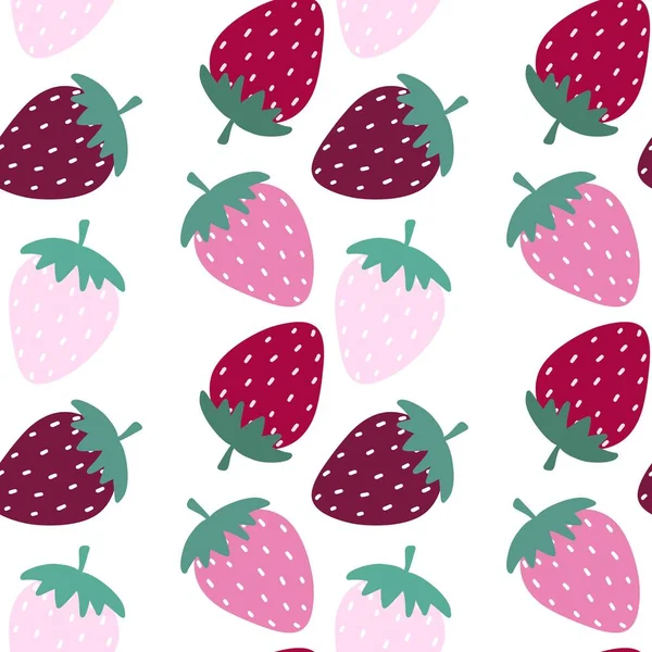 Modèle de fraise sans couture d'été pour tissus et textiles et emballage et cadeaux et cartes et draps et enfants — Photo
