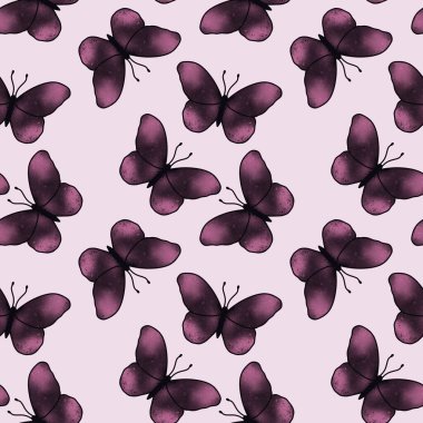 Kumaşlar, tekstil ve ambalajlar, çarşaflar, hediyeler ve kartlar için kusursuz kelebek deseni