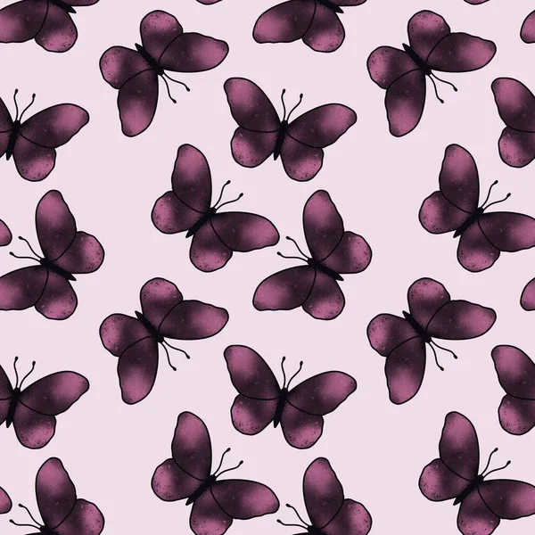 Бесшовный рисунок бабочки для тканей и текстиля, упаковки и постельного белья, подарков и открыток — стоковое фото