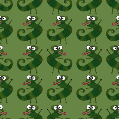 Çocuklar kusursuz hayvan kertenkele deseni kumaşlar ve tekstil ve ambalaj ve hediyeler ve kartlar ve çarşaflar ve çocuklar için