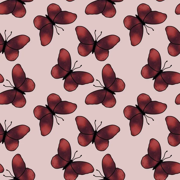 Бесшовный рисунок бабочки для тканей и текстиля, упаковки и постельного белья, подарков и открыток — стоковое фото
