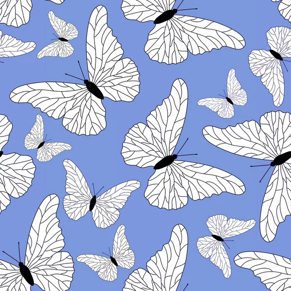 Nahtloses Schmetterlingsmuster für Stoffe und Textilien und Verpackungen sowie Bettwäsche und Geschenke und Karten — Stockfoto