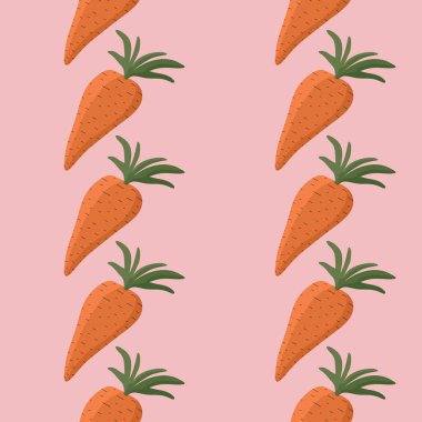 Kumaşlar, tekstil, ambalajlar, hediyeler, kartlar, çarşaflar, çocuklar ve mutfak için kusursuz havuç deseni.