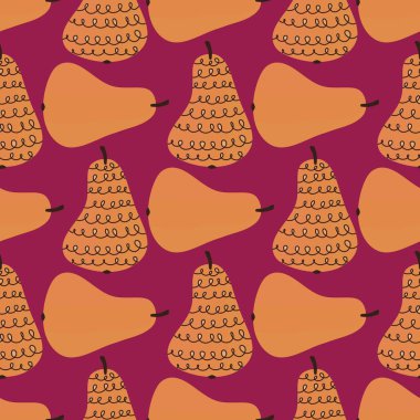 Kumaşlar, ambalajlar, hediyeler, kartlar, çarşaflar, çocuklar ve mutfak için meyvesiz armut deseni.