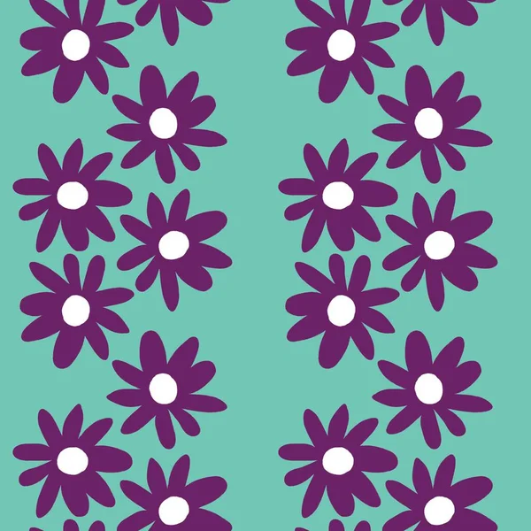 Kwiatowy wzór kwiatów bez szwu dla tkanin i tekstyliów, opakowań, prezentów, kart, pościeli i dzieci — Zdjęcie stockowe