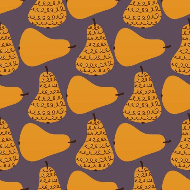 Kumaşlar, ambalajlar, hediyeler, kartlar, çarşaflar, çocuklar ve mutfak için meyvesiz armut deseni.