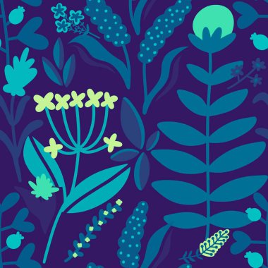 Kumaşlar, tekstil ve ambalajlar, hediyeler, kartlar, çarşaflar ve çocuklar için çiçeksiz çiçek deseni.