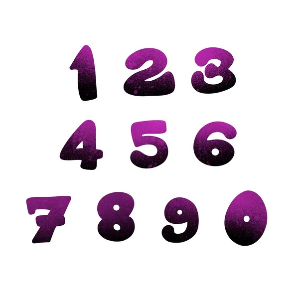 Set with numbers for stickers and cards and kids and magazines and postcard and hobbies and newspapers — Stock Photo, Image