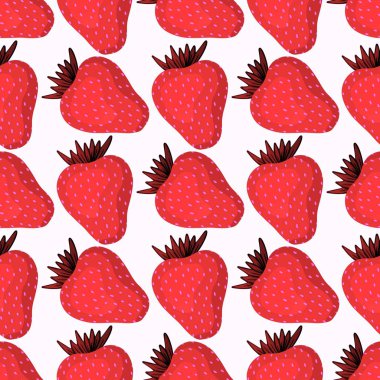 Kumaşlar, tekstil ve ambalajlar, hediyeler, kartlar ve çarşaflar için meyvesiz çilek deseni