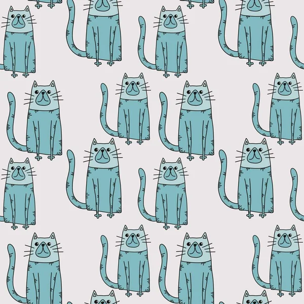 Patrón de gatos sin costura para telas y textiles y embalaje y regalos y tarjetas y ropa de cama y niños —  Fotos de Stock