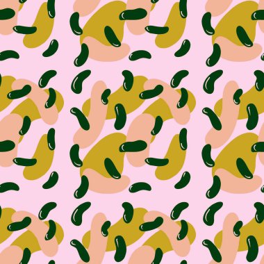 Kumaşlar, ambalajlar, hediyeler, kartlar, çarşaflar ve çocuklar için soyut dikişsiz fasulye deseni