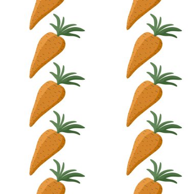 Kumaşlar, tekstil, ambalajlar, hediyeler, kartlar, çarşaflar, çocuklar ve mutfak için kusursuz havuç deseni.