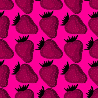 Kumaşlar, tekstil ve ambalajlar, hediyeler, kartlar ve çarşaflar için meyvesiz çilek deseni