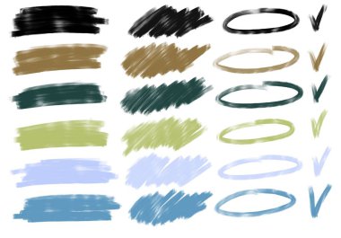 Dergiler, kartlar, hobiler, defterler, çıkartmalar ve çocuklar için boya kalemleri ile set