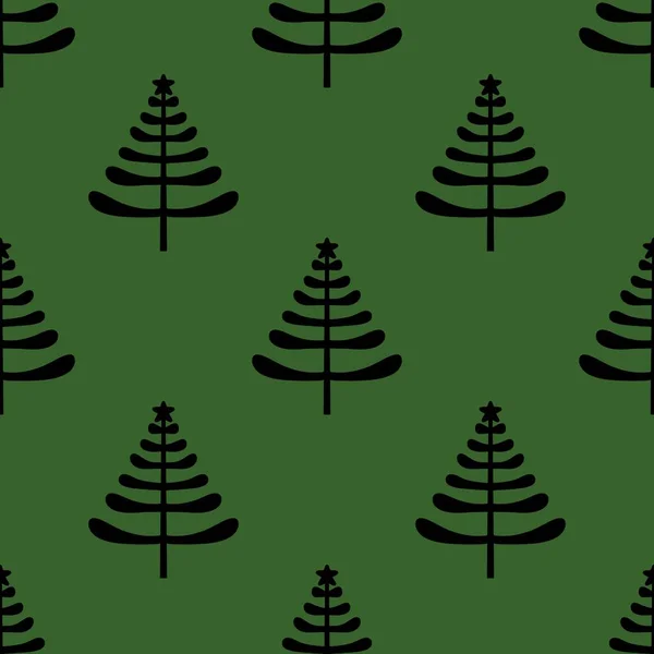 Doodle green cute Christmas tree for fabrics and gifts — Stock Photo, Image