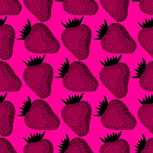 Fruit seamless strawberry pattern for fabrics and textiles and packaging and gifts and cards and linens — 图库照片