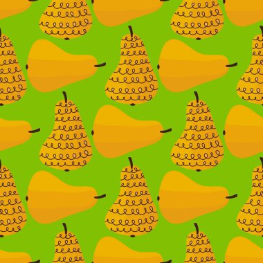 Kumaşlar, ambalajlar, hediyeler, kartlar, çarşaflar, çocuklar ve mutfak için meyvesiz armut deseni.