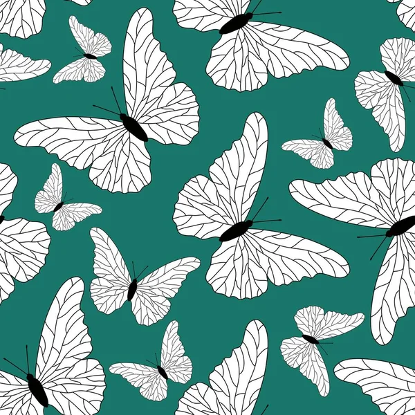 Naadloos vlinderpatroon voor stoffen en textiel en verpakking en linnengoed en geschenken en kaarten — Stockfoto