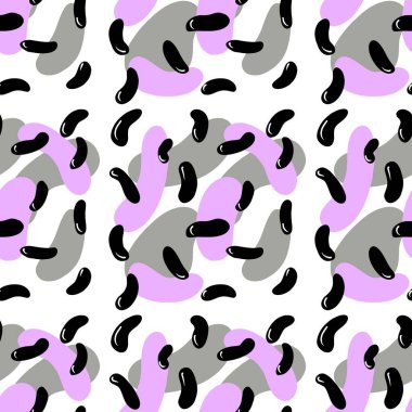 Kumaşlar, ambalajlar, hediyeler, kartlar, çarşaflar ve çocuklar için soyut dikişsiz fasulye deseni