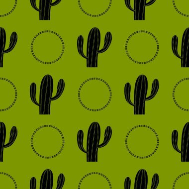 Kumaşlar, tekstil, ambalaj, hediyeler, kartlar, çarşaflar ve çocuklar için çiçeksiz kaktüs deseni.