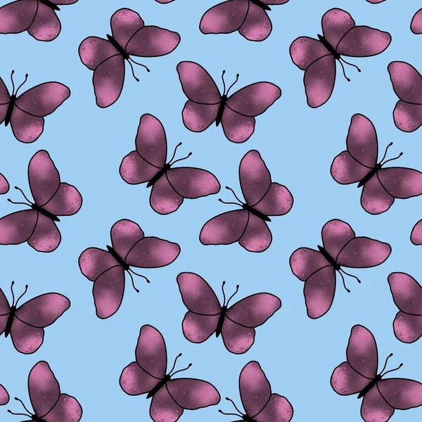 Kumaşlar, tekstil ve ambalajlar, çarşaflar, hediyeler ve kartlar için kusursuz kelebek deseni